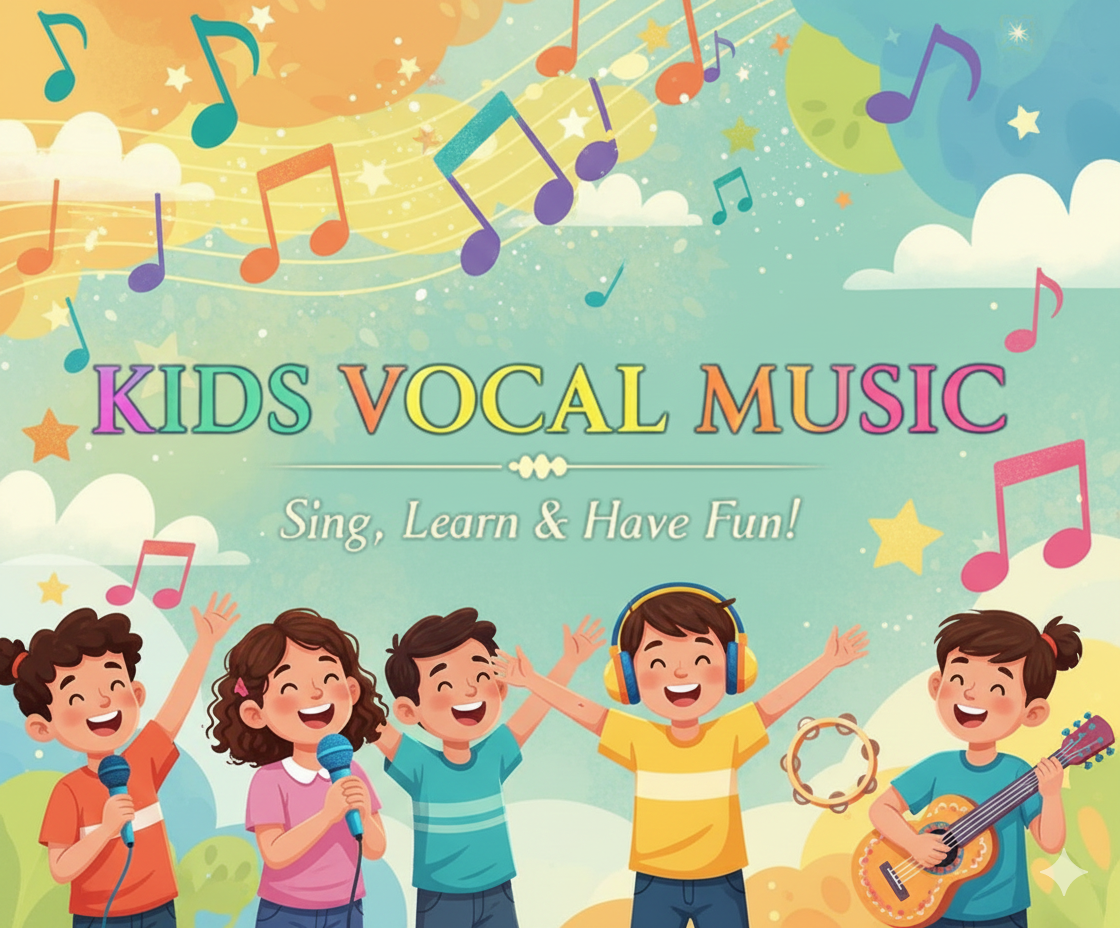 Kids Vocal Music Illustration